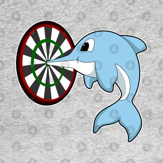 Dolphin at Darts with Dartboard by Markus Schnabel